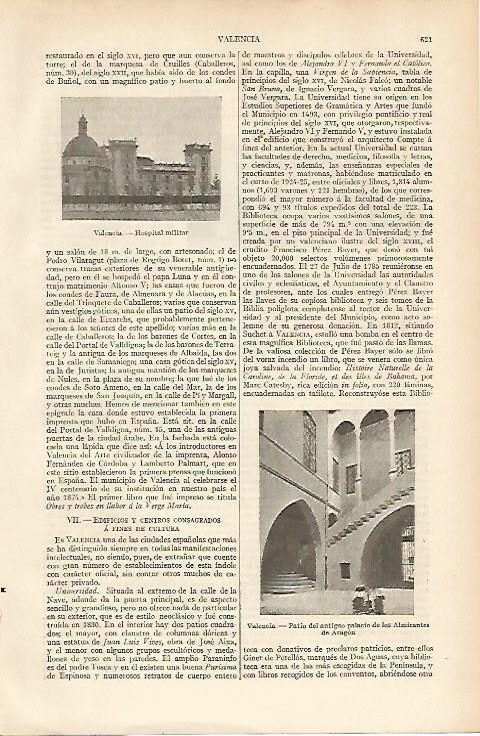 LAMINA ESPASA 4735: Hospital Militar de Valencia