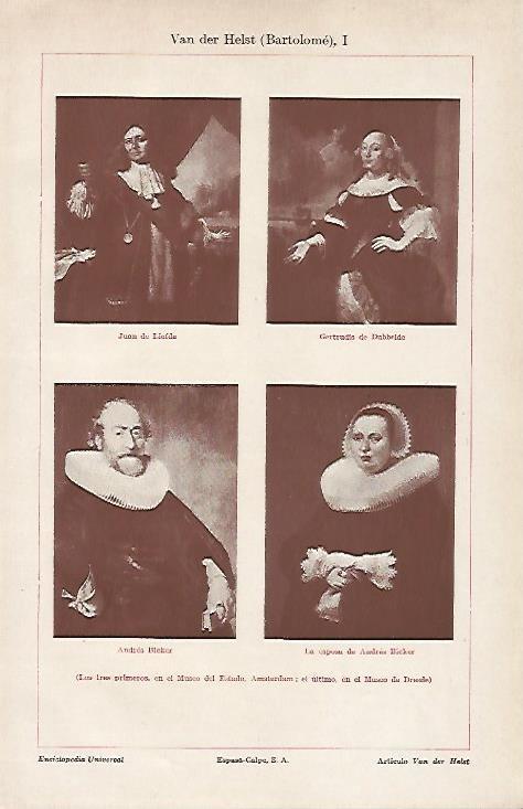 LAMINA ESPASA 4841: Retratos por B. Van der Helst