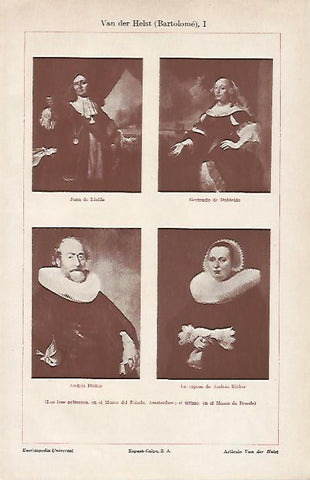 LAMINA ESPASA 4841: Retratos por B. Van der Helst