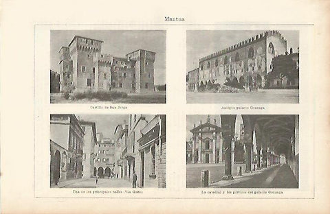 LAMINA ESPASA 4002: Monumentos de Mantua Italia