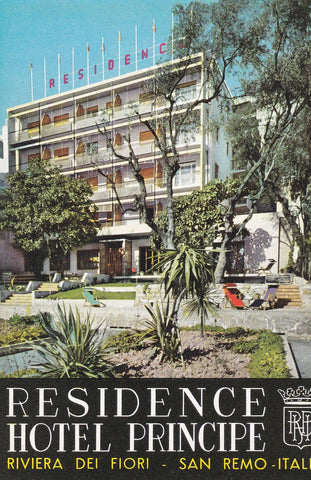 POSTAL B8406: SAN REMO: RESIDENCIA HOTEL PRINCIPE