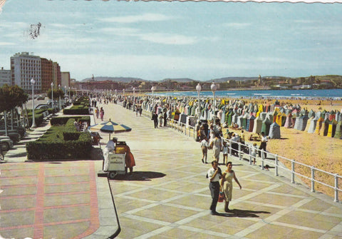 POSTAL B8488: GIJON: PLAYA SAN LORENZO