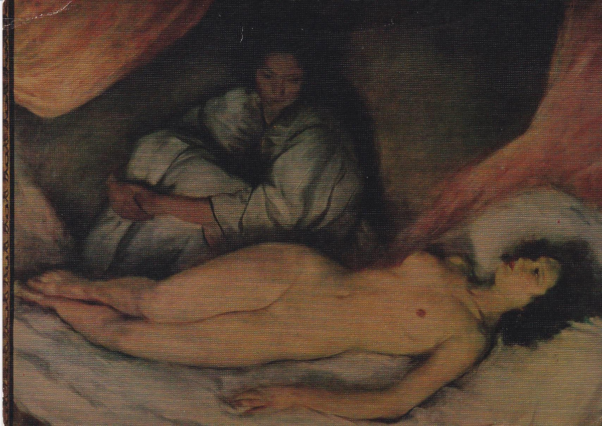 POSTAL B8521: OLEO: MUJER DESNUDA OBSERVADA