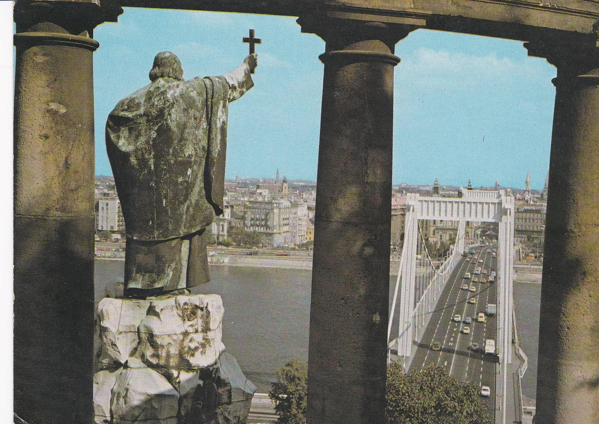 POSTAL B8548: BUDAPEST: ESTATUA ST GELLERT