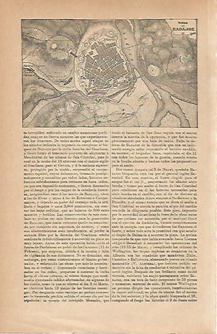 LAMINA ESPASA 30713: Mapa del Sitio de Badajoz