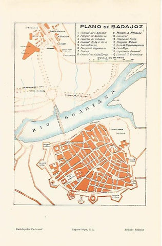 LAMINA ESPASA 30714: Plano de Badajoz