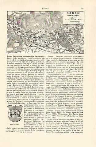 LAMINA ESPASA 30718: Plano de Baden Austria