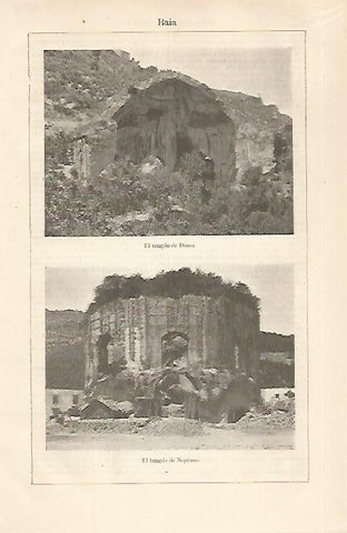 LAMINA ESPASA 30731: Templo de Diana y de Neptuno en Baia Italia
