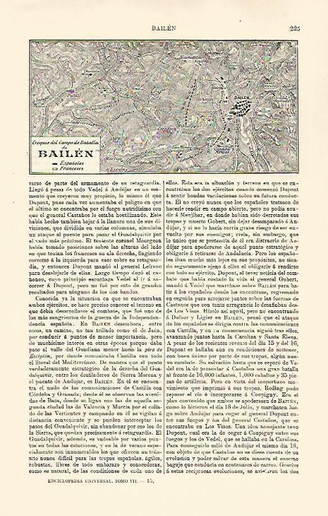 LAMINA ESPASA 30737: Mapa de la Batalla de Bailen
