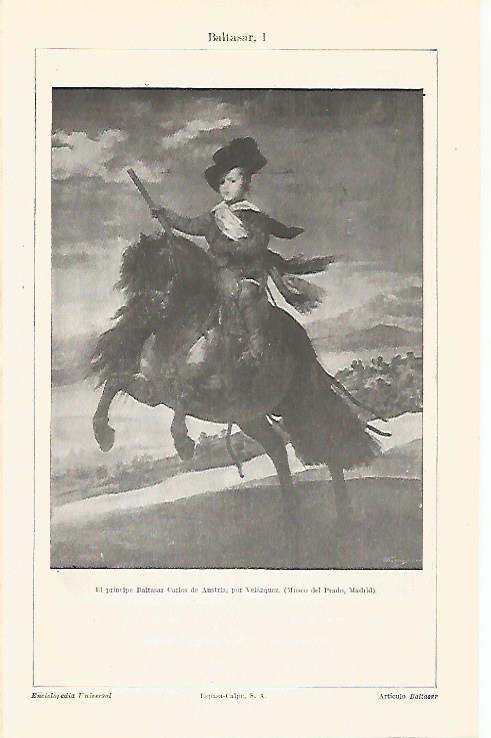 LAMINA ESPASA 30758: El principe Carlos de Austria por Velazquez