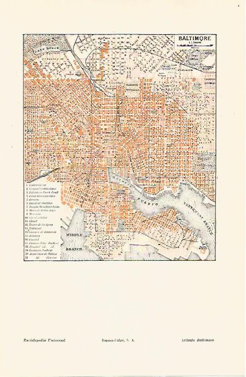 LAMINA ESPASA 30761: Plano de Baltimore Estados Unidos