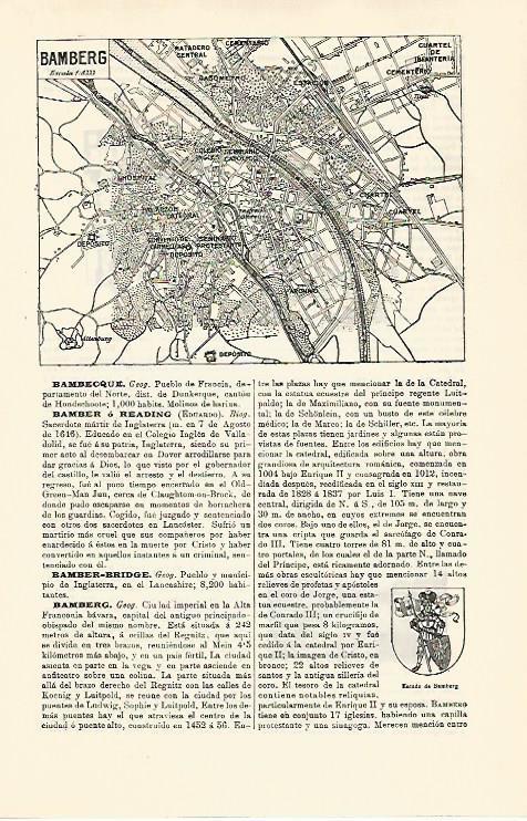 LAMINA ESPASA 30769: Plano de Bamberg Alemania
