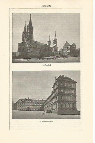 LAMINA ESPASA 30770: Catedral y Residencia de Bamberg Alemania