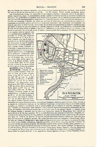 LAMINA ESPASA 30781: Plano de Bangkok Tailandia