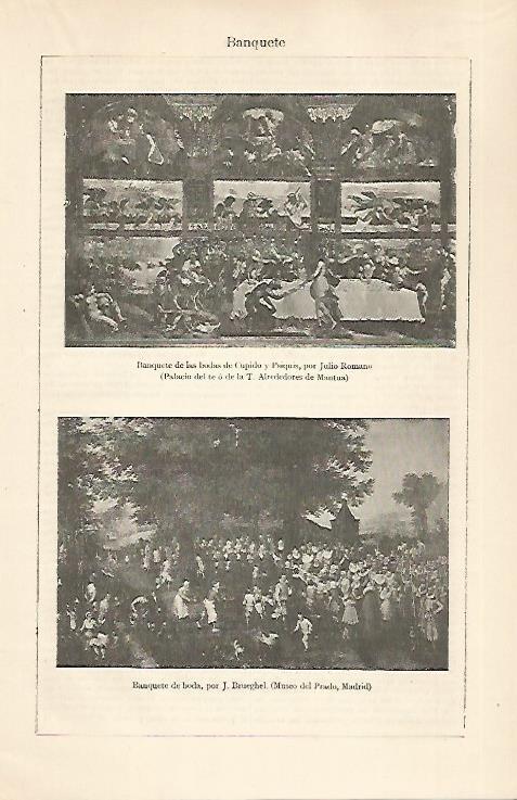 LAMINA ESPASA 30782: Banquete por J. Romano y por J. Brueghel
