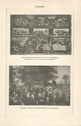 LAMINA ESPASA 30782: Banquete por J. Romano y por J. Brueghel