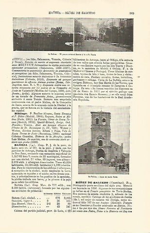 LAMINA ESPASA 30785: Puente y Calle Nueva en La Bañeza Leon