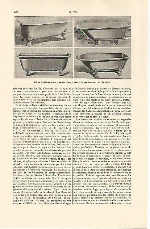 LAMINA ESPASA 30791: Tipos de bañeras
