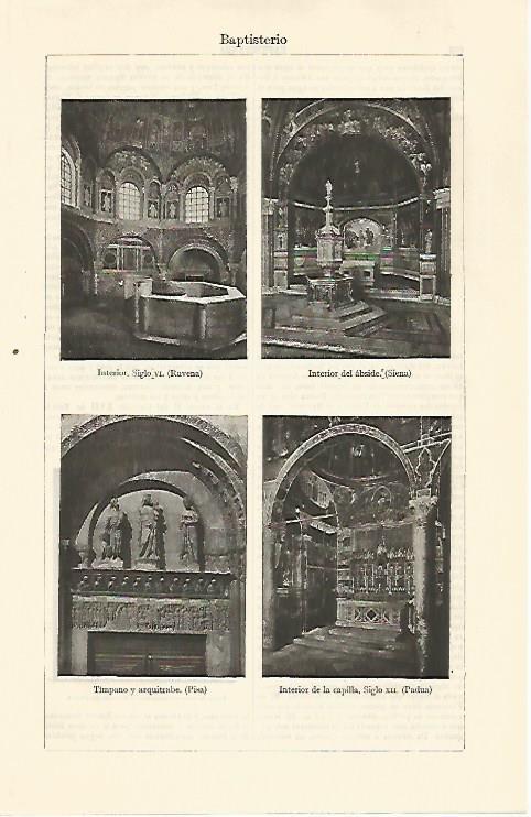 LAMINA ESPASA 30795: Baptisterio de Ravena Siena Pisa y Padua