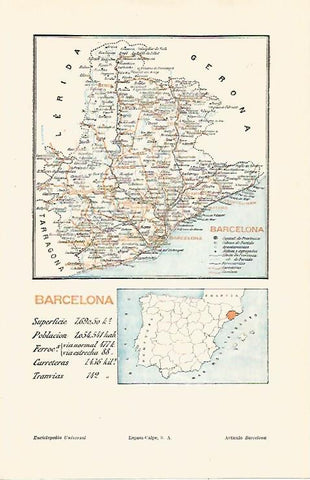 LAMINA ESPASA 30808: Mapa de la provincia de Barcelona