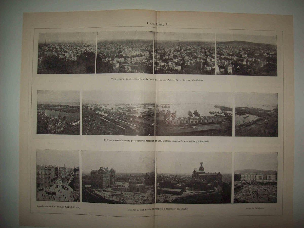 LAMINA ESPASA 30819: Vistas de Barcelona