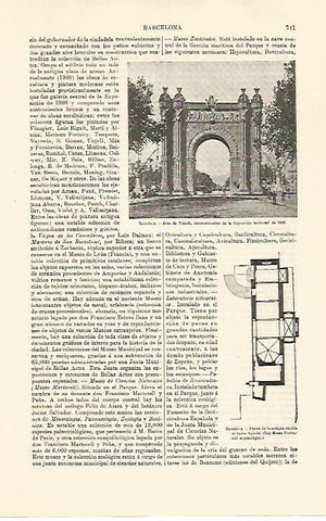 LAMINA ESPASA 30822: Arco del Triunfo en Barcelona