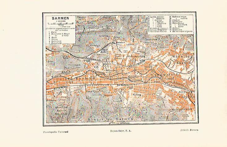LAMINA ESPASA 30838: Plano de Barmen Alemania