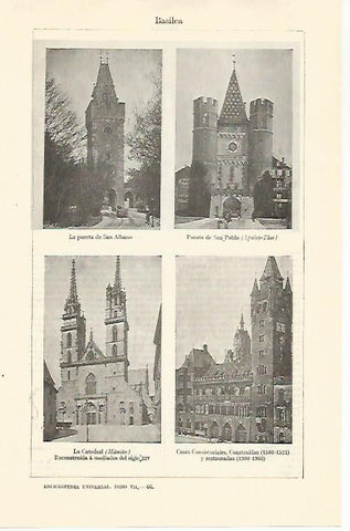 LAMINA ESPASA 30858: Edificios de Basilea Suiza