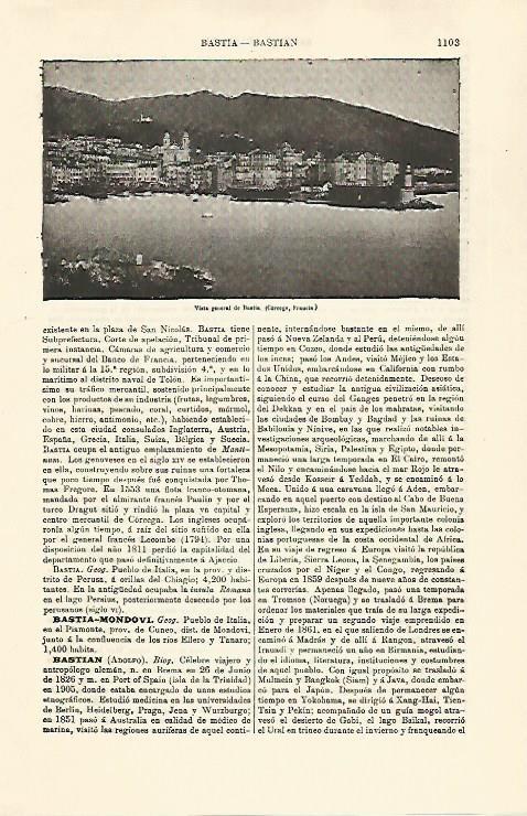 LAMINA ESPASA 30868: Vista general de Bastia Francia