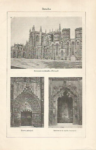 LAMINA ESPASA 30873: Puertas y fachadas del Monasterio de Batalha Portugal