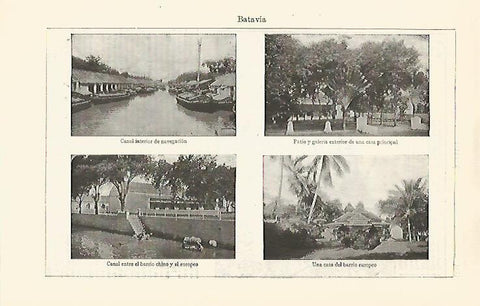 LAMINA ESPASA 30875: Vistas de Batavia Malasia