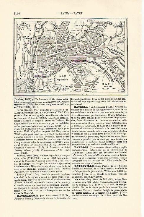 LAMINA ESPASA 30876: Plano de Bath Inglaterra