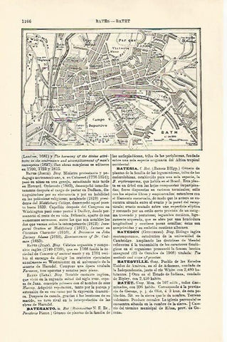 LAMINA ESPASA 30876: Plano de Bath Inglaterra