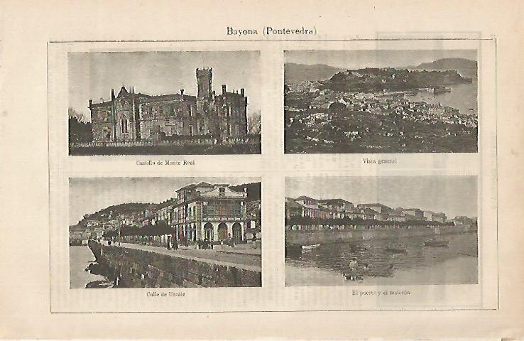 LAMINA ESPASA 30895: Vistas de Bayona Pontevedra