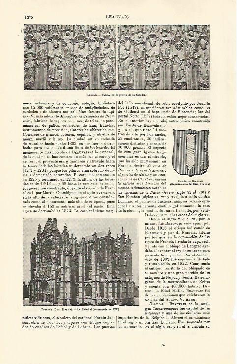 LAMINA ESPASA 30904: Catedral y escudo de Beauvais Francia