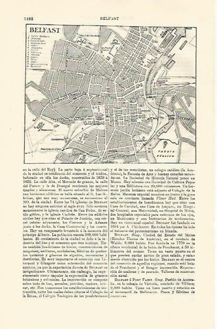 LAMINA ESPASA 30936: Plano de Belfast Irlanda