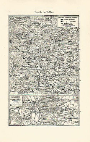 LAMINA ESPASA 30938: Mapa de la Batalla de Belfort