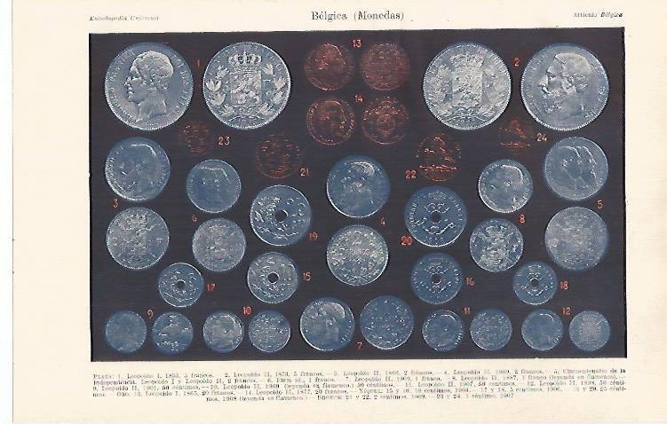 LAMINA ESPASA 30941: Monedas de Belgica