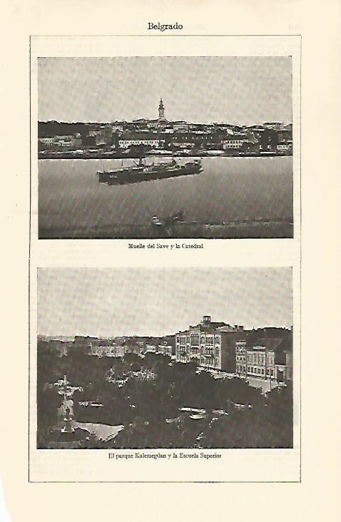 LAMINA ESPASA 30947: Muelle Catedral y Parque Kalemegdan de Belgrado Serbia