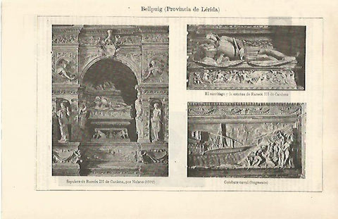 LAMINA ESPASA 30961: Sepulcros de Bellpuig Lleida