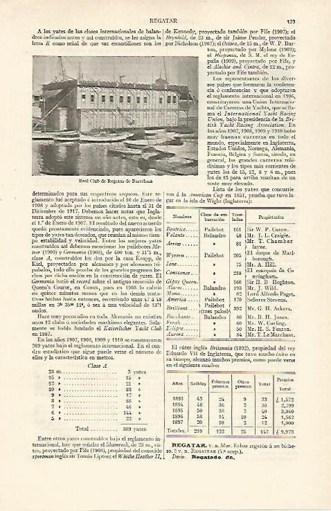 LAMINA ESPASA 30976: Real Club de Regatas de Barcelona
