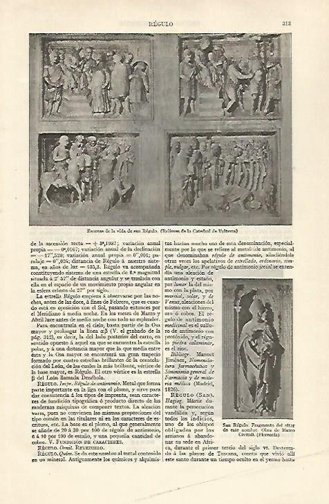 LAMINA ESPASA 30981: Vida de San Regulo en la Catedral de Volterra