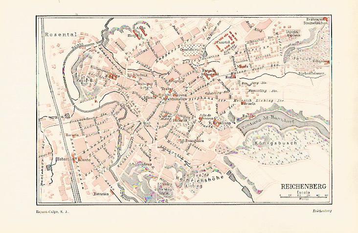 LAMINA ESPASA 30983: Plano de Reichenberg Alemania
