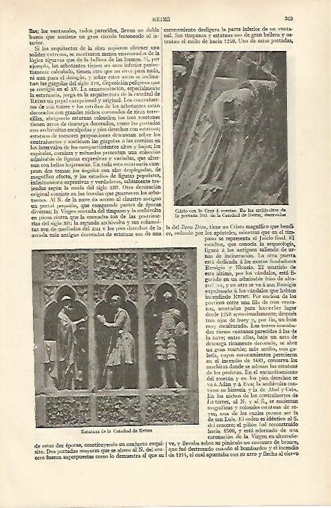 LAMINA ESPASA 30988: Esculturas de la Catedral de Reims