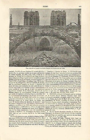 LAMINA ESPASA 30990: La Catedral de Reims despues del bombardeo del 1914