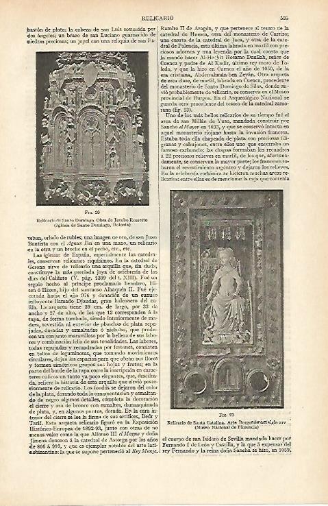 LAMINA ESPASA 31003: Relicario de Santo Domingo de Bolonia