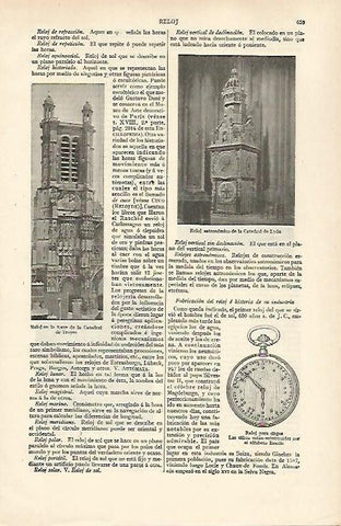 LAMINA ESPASA 31017: Reloj de la Catedral de Troyes y de Lyon