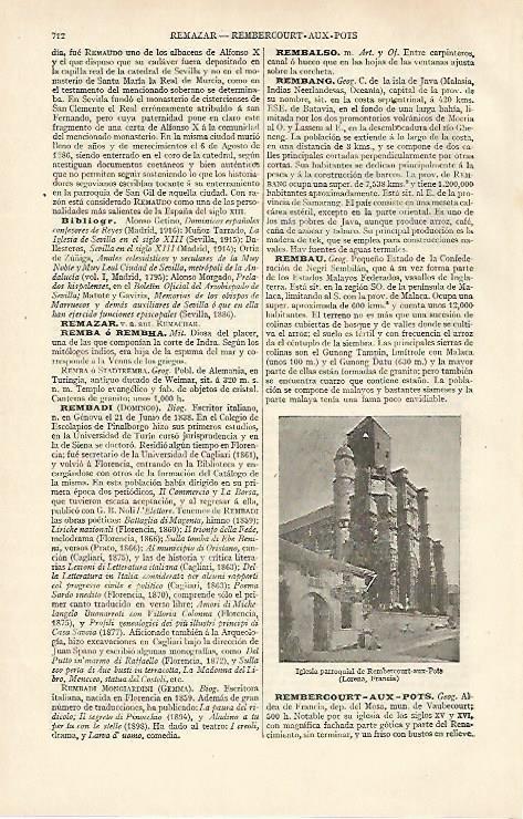 LAMINA ESPASA 31030: Iglesia de Rembercourt aux Pots Francia