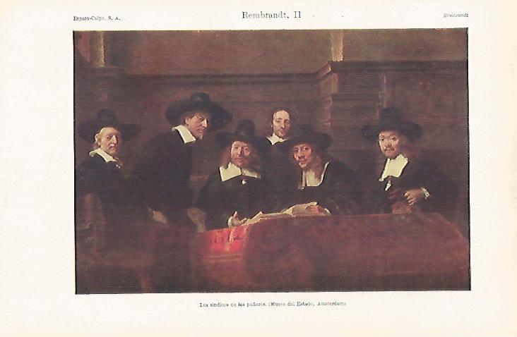 LAMINA ESPASA 31033: Los sindicos de los pañeros por Rembrandt