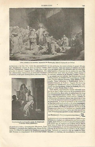 LAMINA ESPASA 31034: Cristo curando a los enfermos y La presentacion en el templo por Rembrandt